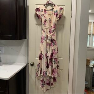 Lulu’s High-Low Floral Wrap Dress